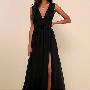 Lulus Heavenly Hues Black Maxi Dress